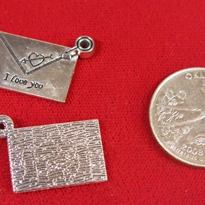 BULK! 15pc &quot;Love envelope&quot; charms in antique silver style (BC665B)