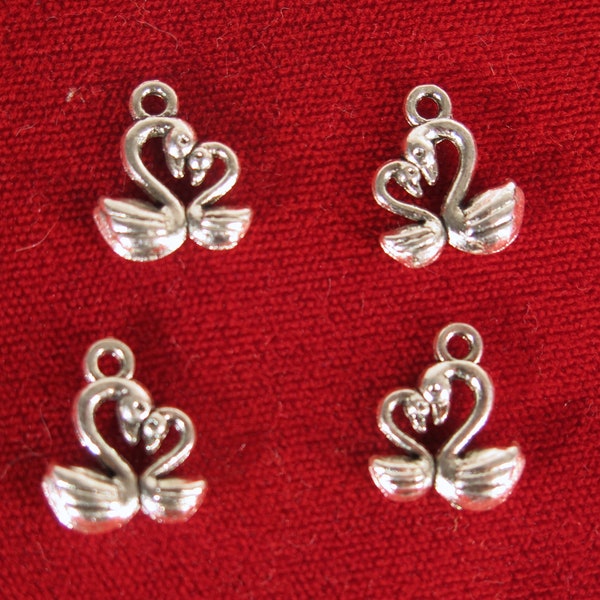 10pc "swan" charms in antique silver style (BC1211)