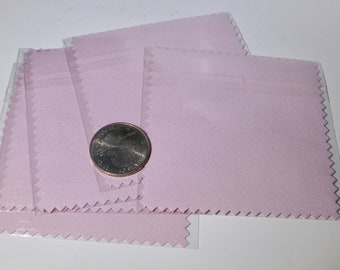 10 Jewelry polishing cloth, individually wrapped, light purple color (JC151)