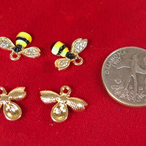 BULK 15pc honey bee gold color charms BC1535B image 2