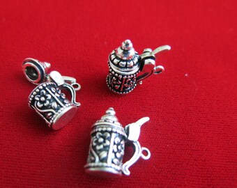 2pc "German beer stein" charms in antique silver style (BC130)