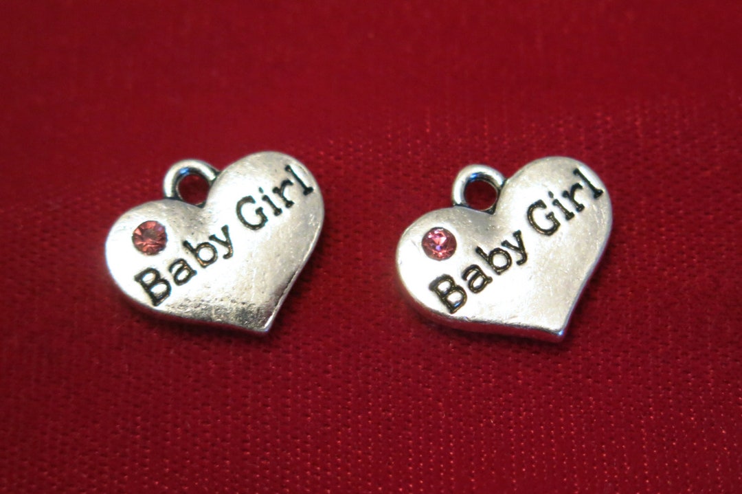 BULK 15pc baby Girl Charms in Antique Silver Etsy