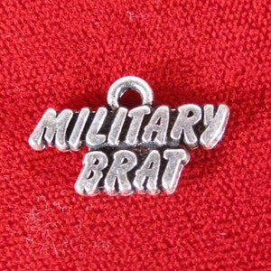 10pc "Military brat" charms in antique silver style (BC1029)