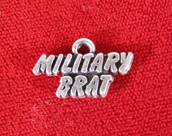 10pc "Military brat" charms in antique silver style (BC1029)