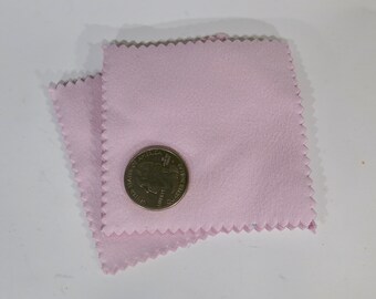 50 Jewelry polishing cloth, light pink, for sterling silver, antique silver, anti-tarnish (JC151)