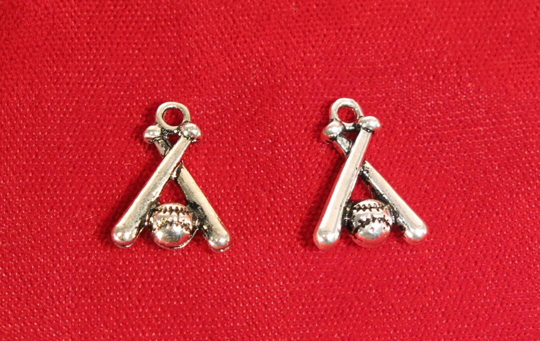 BULK 15pc baseball Charms in Antique Silver Style Etsy