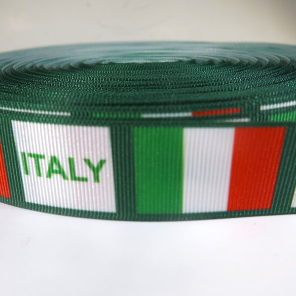 5 yards of 1 inch "Italy" grosgrain ribbon