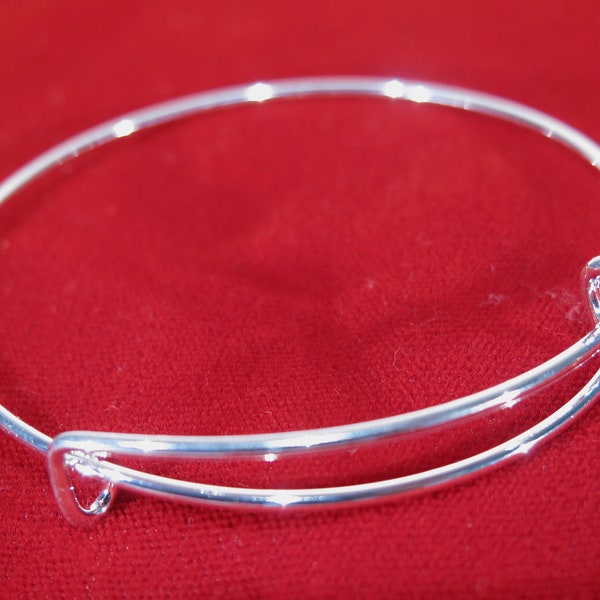 BULK! 15pc 65mm shiny silver bangle bracelet (JC101B)