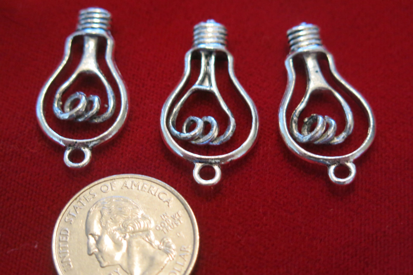 BULK 25pc light bulb charms in antique silver Etsy