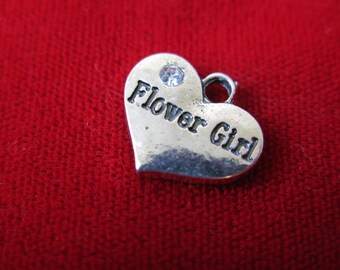 BULK! 15pc "Flower girl" charms in antique silver style (BC320B)