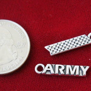 BULK! 30pc &quot;army&quot; charms in antique silver (BC795B)