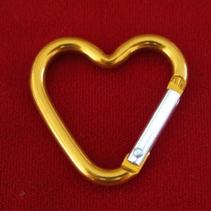BULK! 15pc &quot;heart carabiner&quot; clip-ons in orange (BC775 -orange)