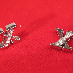 10pc &quot;letter X&quot; 8mm slide charms in antique style silver (BC1375-X)