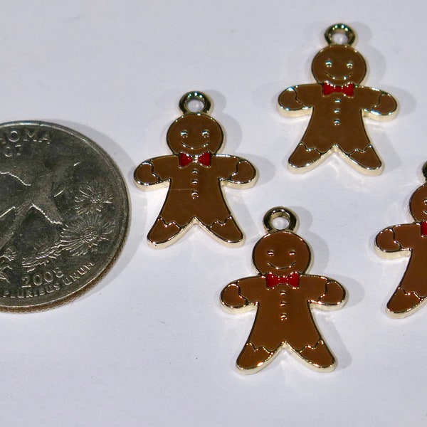 10pc "gingerbread man" charms in antique silver style (BC1658)