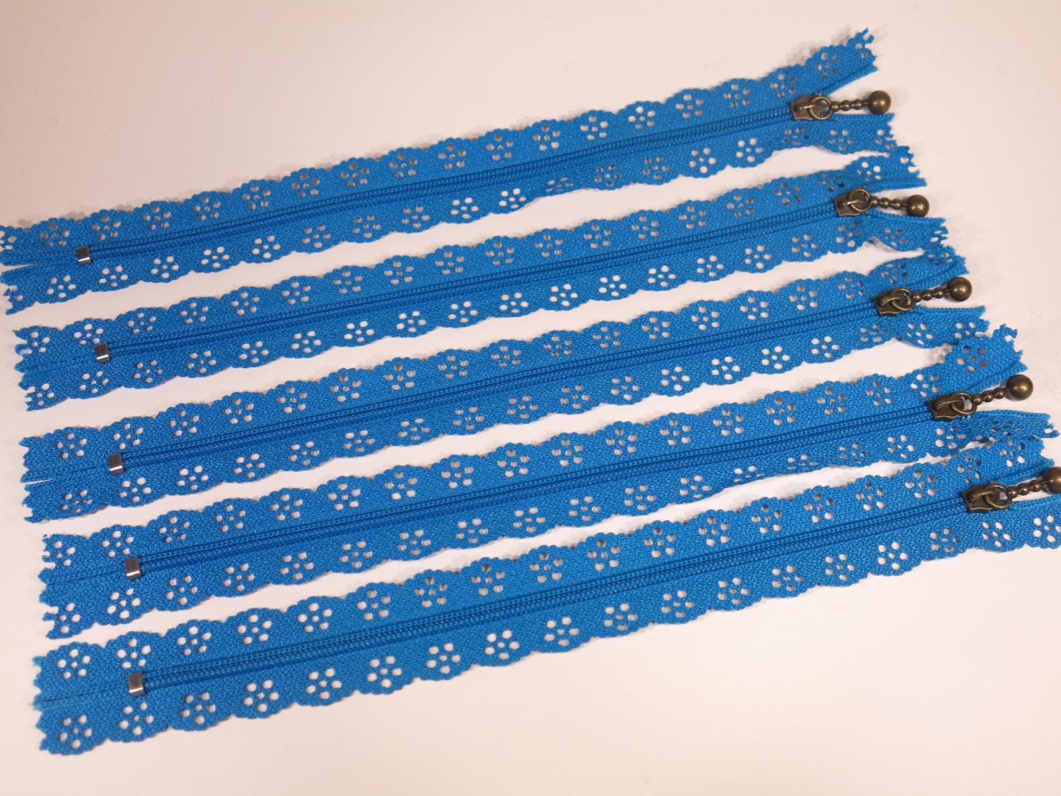 10pc Zipper 20cm / 8inch Blue Lace Closed End (Z20) - Etsy
