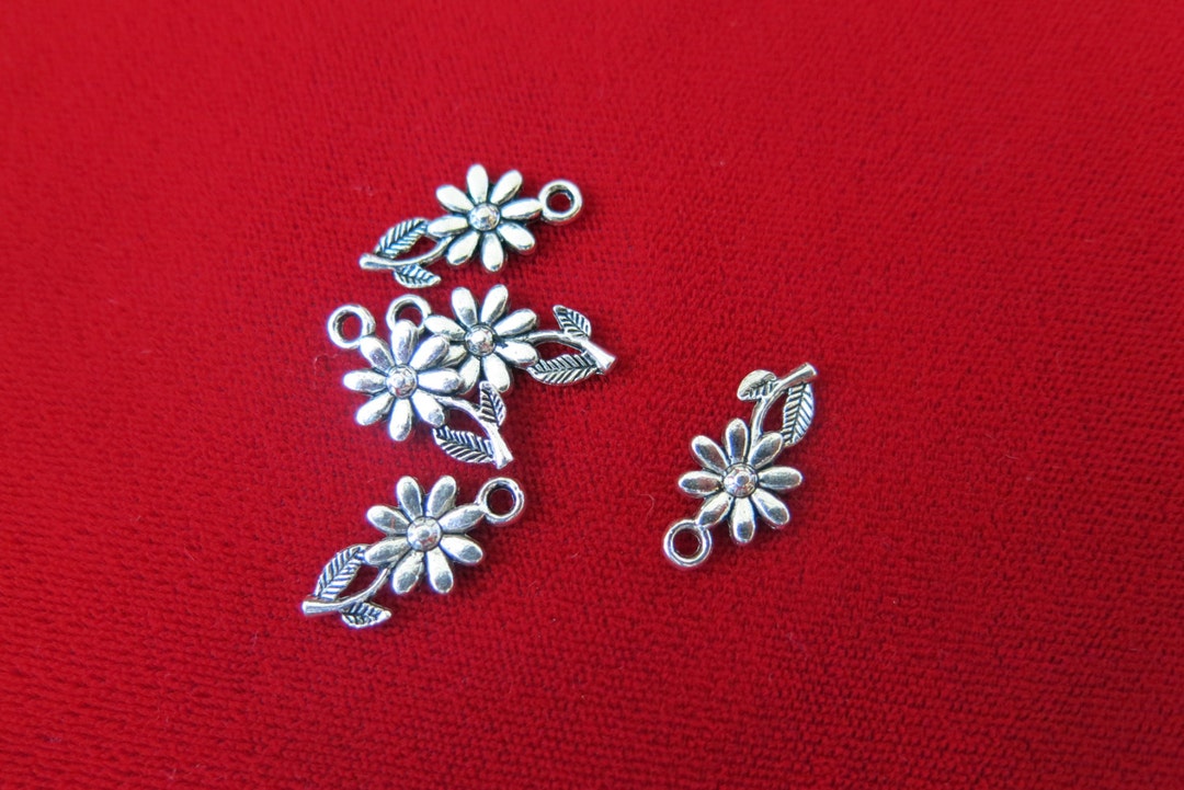 BULK 30pc sunflower Charms in Antique Silver Etsy