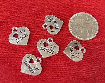 20pc "I love to dance" charms in silver style (BC1546)