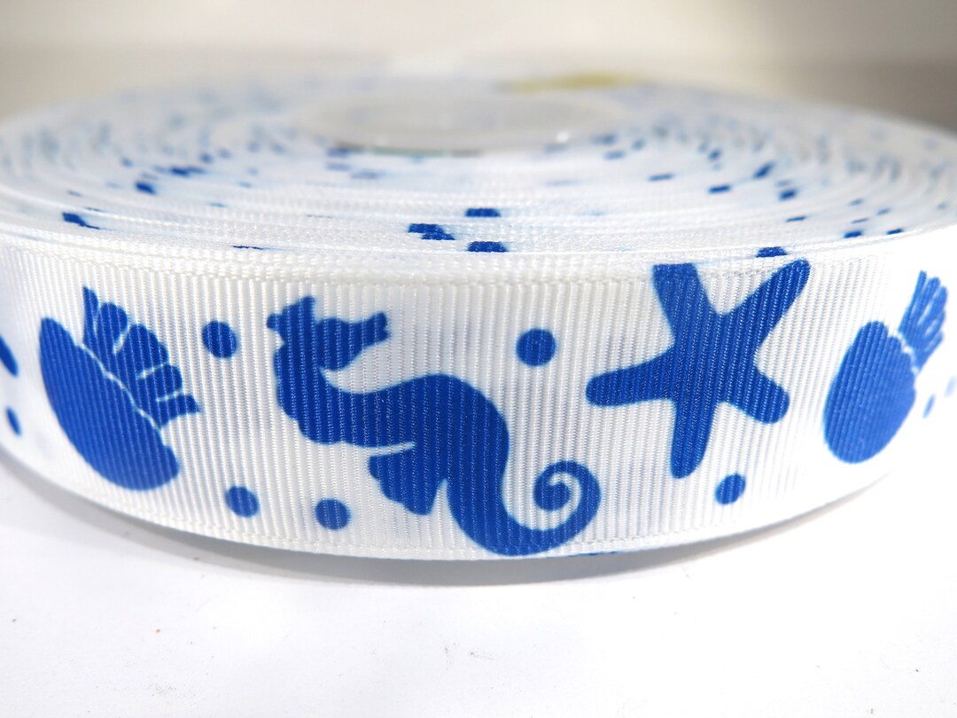 5 Yards of 1 Inch seahorse Grosgrain Ribbon Etsy