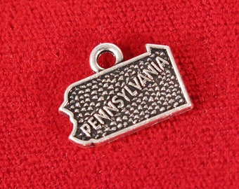 10pc "Pennsylvania" charms in antique silver style (BC1030)