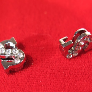 10pc &quot;letter S&quot; 8mm slide charms in antique style silver (BC1375-S)