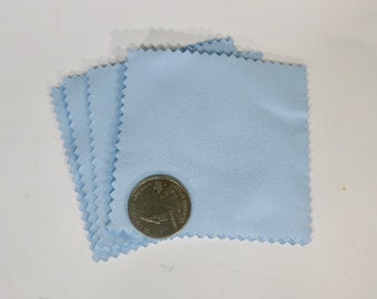 50 Jewelry polishing cloth, light blue, for sterling silver, antique silver, anti-tarnish (JC151)