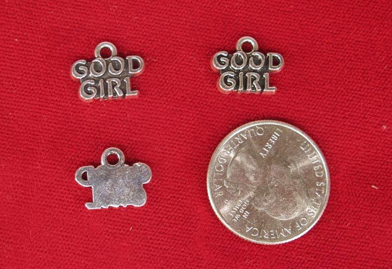 BULK 30pc Good girl charms in silver style Etsy