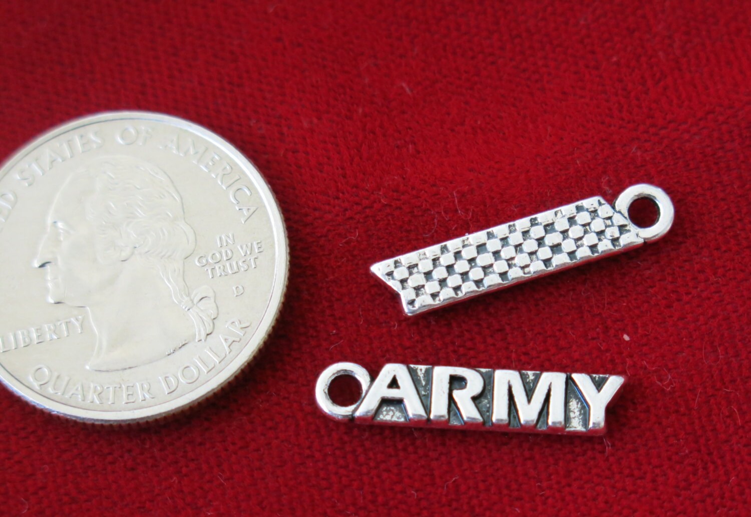 BULK! 30pc "army" charms in antique silver (BC795B) from