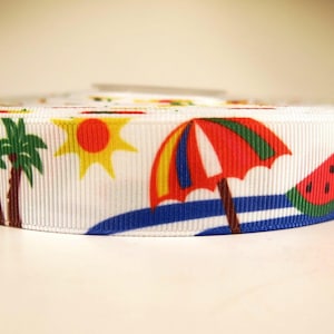 5 yards of 7/8 inch &quot;Summertime&quot; grosgrain ribbon