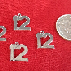 Bulk 20 Stainless Steel Number Charms - Choose Your Number - 1 - 25 Cursive Font - NUMBER002IND-B 25