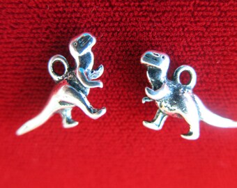 10pc "Dinosaur" charms in antique silver style (BC312)