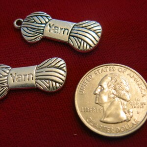 10pc &quot;yarn&quot; charms in antique silver style (BC385)