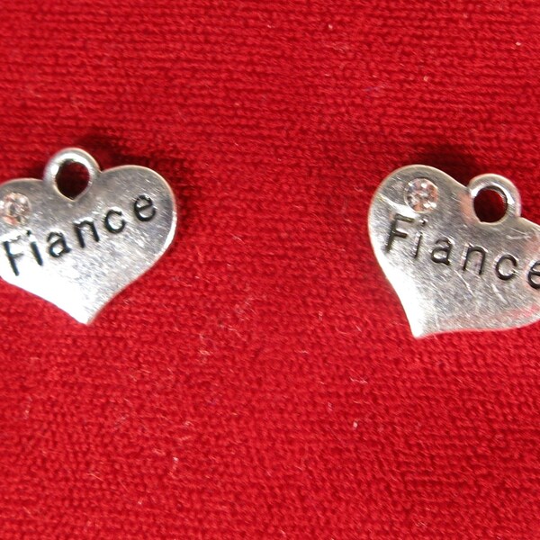 BULK! 15pc "Fiance" charms in antique silver style (BC1064B)
