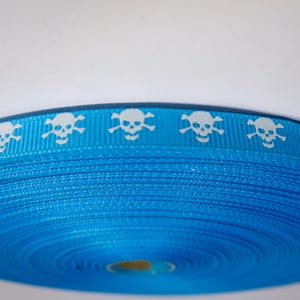5 yards of 3/8 inch &quot;Skull&quot; grosgrain ribbon