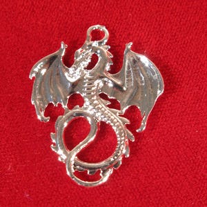 5pc "dragon" charms in silver style (BC1005)