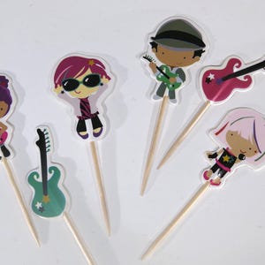 24pc &quot;music rock band&quot; tooth pick / cake topper (D72)