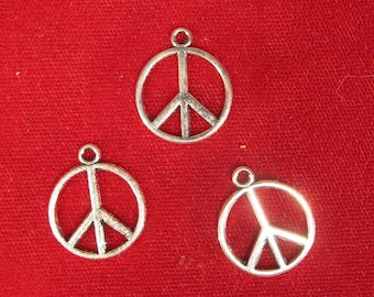 10pc "peace symbol" charms in silver style (BC1133)
