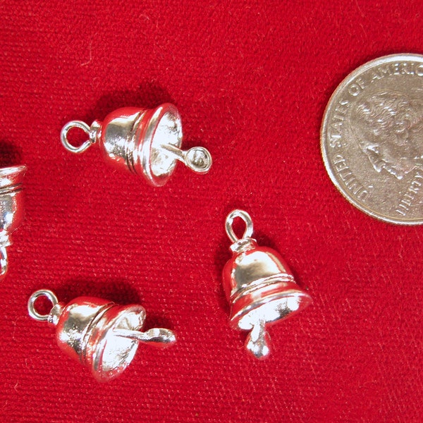 10pc "bells" charms in antique silver style (BC192)