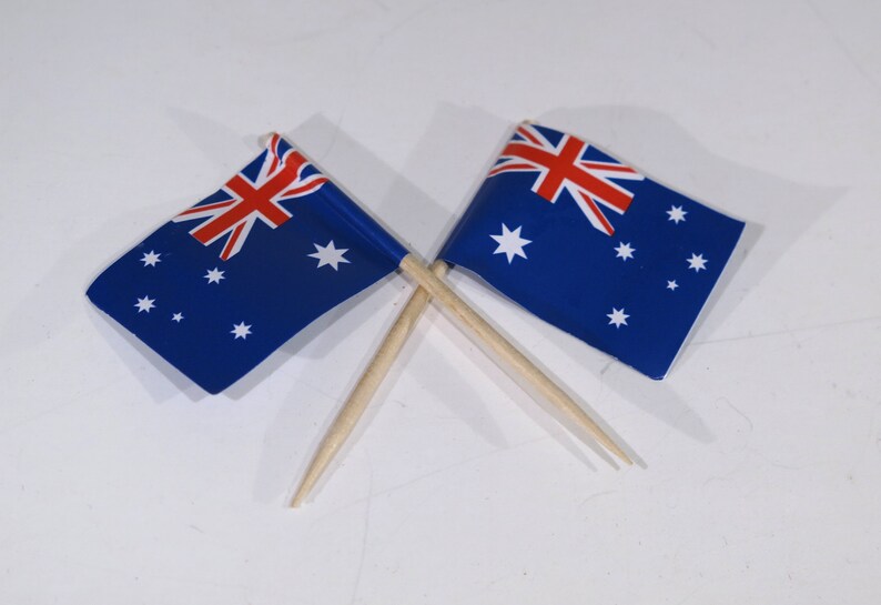 50pc australia Flag Tooth Pick / Cake Topper D54 - Etsy