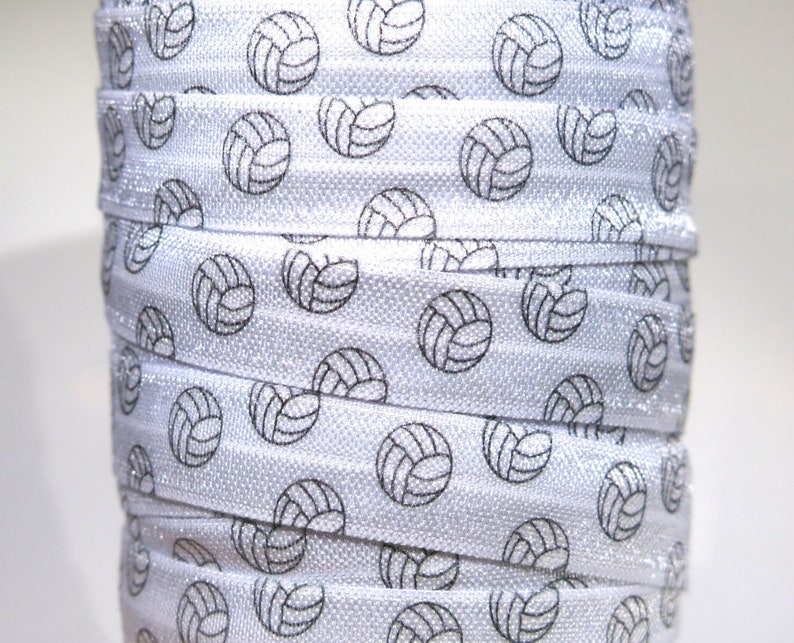 3 yards of FOE 5/8 inch Volleyball fold-over elastic ribbon image 2