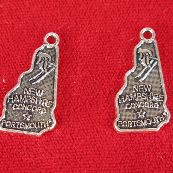 BULK! 30pc "New Hampshire" charms in antique silver style (BC1234B)