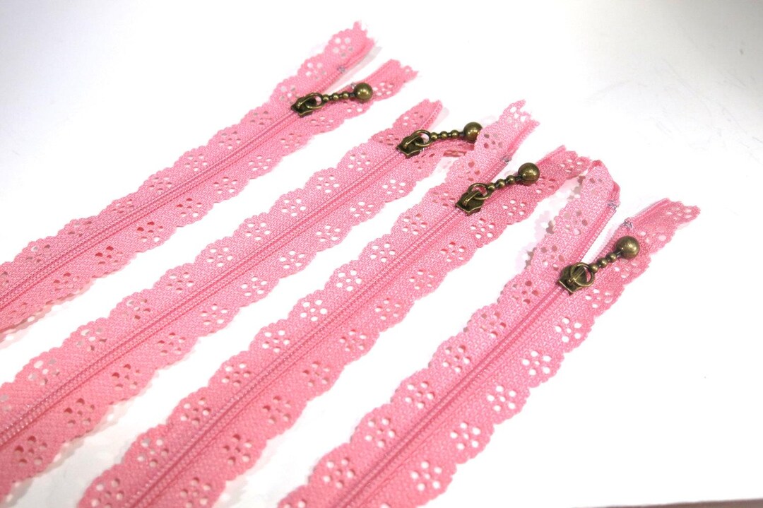 3pc Zipper 20cm / 8 Inch Light Pink Lace Closed End (Z83) - Etsy