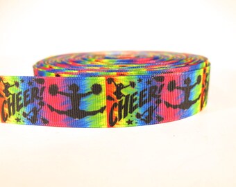 5 yards of 7/8 inch "Cheer" grosgrain ribbon