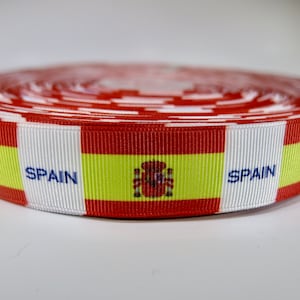 5 yards of 1 inch &quot;Spain&quot; grosgrain ribbon