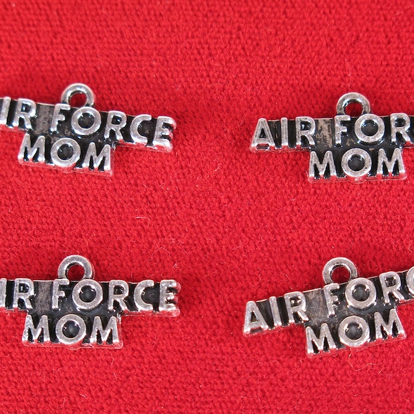 BULK! 15pc "Air Force mom" charms in silver style (BC1174B)