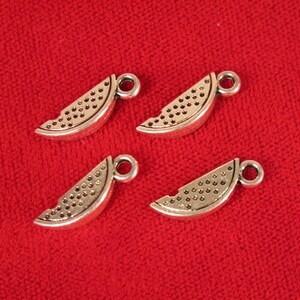 10pc &quot;watermelon&quot; charms in antique silver style (BC541)