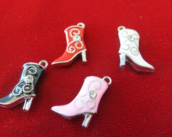 BULK! 20pc "cowboy boots" charms in antique silver style (BC251B)