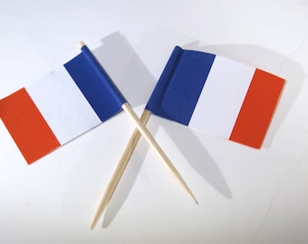 50pc "France flag" tooth pick / cake topper (D47)
