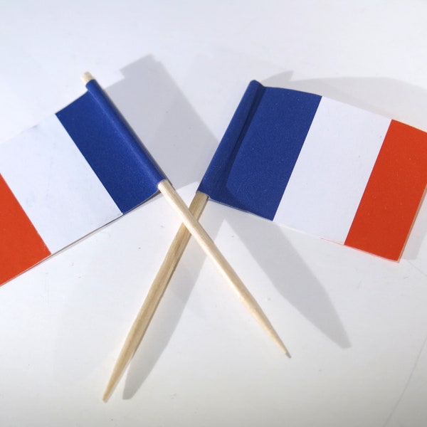 50pc "France flag" tooth pick / cake topper (D47)