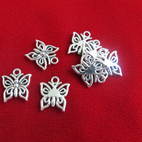 BULK! 30pc "butterfly" charms in antique silver style(BC108B)