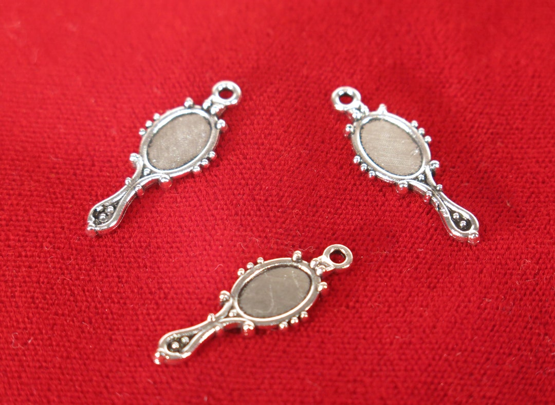 BULK 30pc mirror Charms in Antique Silver Style BC1259B Etsy